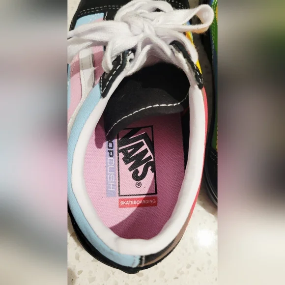 Vans Colorful "Skateboarding 4 All" Rainbow Sneakers | Size 5 - Picture 5 of 7